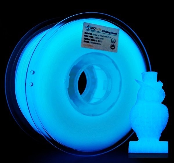 Fil imprimante 3d PLA bleu phosphorescent Ø 1.75 mm AMOLEN 1 kg