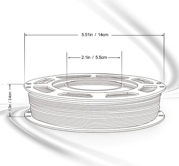 Filament 3d AMOLEN PLA bronze dimensions